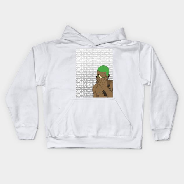 Frank Ocean Blonde Monoprint Kids Hoodie by JamesLoCreative